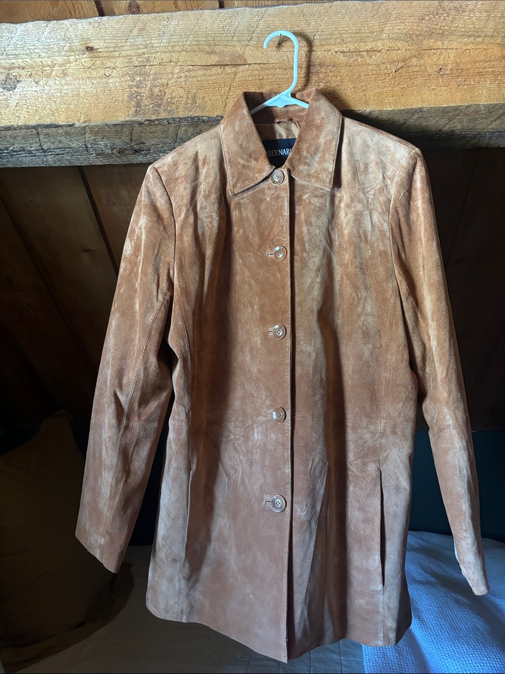 Vintage Bernardo Rust Brown Suede Button-Front Jacket